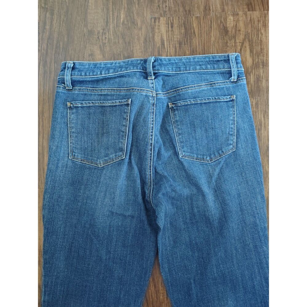 Talbots Flawless Five Pocket Crop Jeans Sz 12 Raw Hem Stretch Blue Denim Capri - Picture 4 of 6